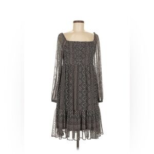 Taylor Black and Gray Smocked Tiered Sundress